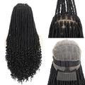 SQRDGQ Synthetic Hair Full Lace Wigs on Clearance Sale Long Braided Wigs Glueless Box Braids Woman Wigs Ombre Black Wig Woman