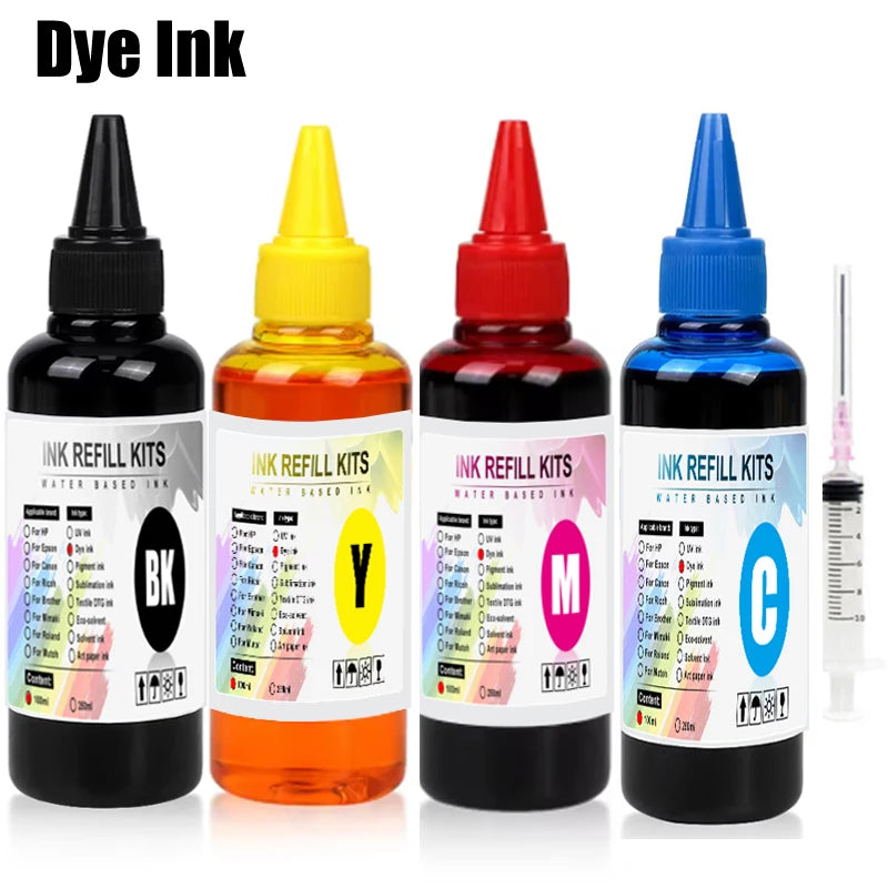 100ml Universal Dye Ink BK C M Y Kit Compatible For HP - View 3 | SAMAG