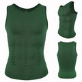 Striped Compression Belt Shaper Vest Men's Tummy Control Sleeveless Top Slim Fit Slimming Elastic Sports Bottoming Underwear New