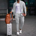 Men's Casual Blazer Set New Fashion Embossed Baseball | SAMAG