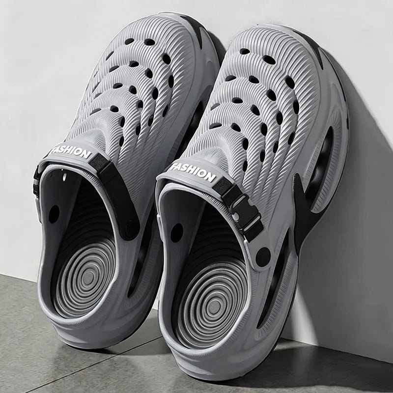 Fashion Hollow Out Thick Bottom Sports Sandals Men Eva Soft Sole Summer Clogs Sandals Men Non Slip Outdoor Driving Beach Sandles