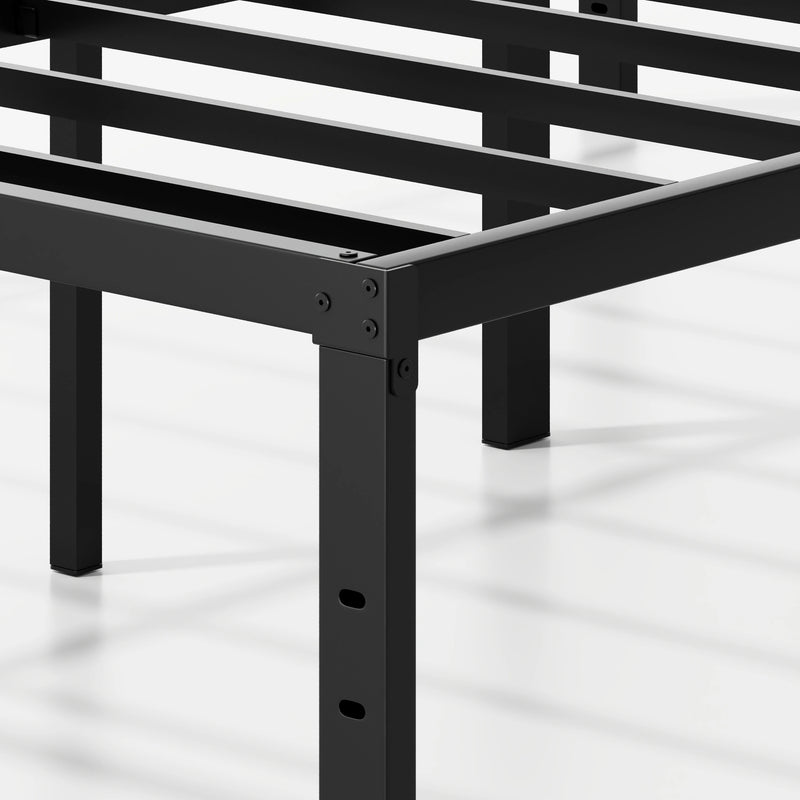 14 Inch High,Bed Frame Platform,Metal Bed,Heavy Duty Steel Slat Mattress Foundation,Easy Assembly,No Noise and Shaking,Black
