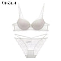 Super Gather Fashion Black Underwear Women Bra Set Push Up Brassiere Cotton Thick Deep V Sexy Bras Lace Lingerie Sets Embroidery