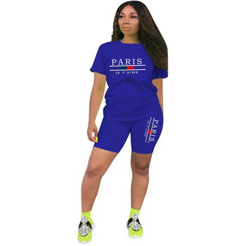 Women T-Shirts New Quality Casual Woman Clothing Summer Two Piece Set for O-Neck Shorts Daily Short Sleeve Tracksuit Hot Sales
