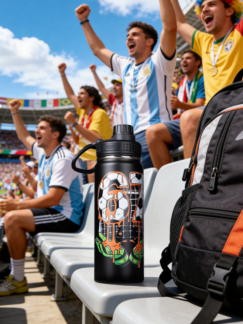 18oz Football Thermos Water Bottle Stainless Steel - Visuel 4 | SAMAG