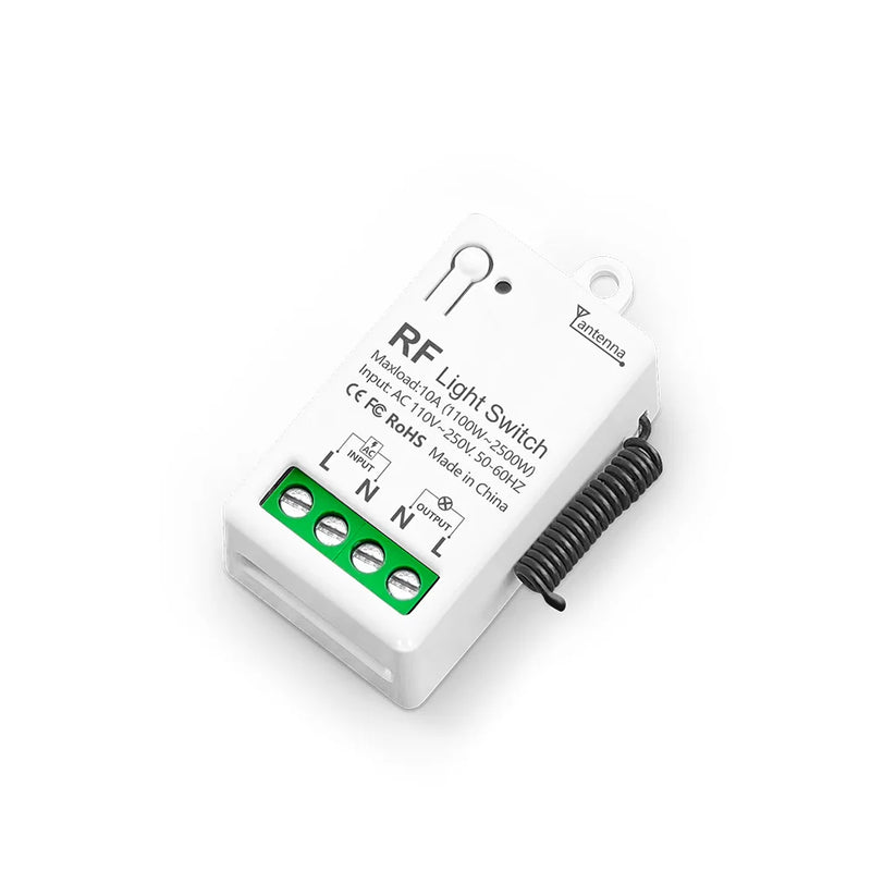 433Mhz Wireless Smart Light Switch 110V 220V 10A Mini Relay Receiver Wall Panel Remote Control Switch for Fan Lamp Humidifier