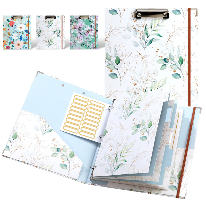 A4 3 Ring Binder Organizer with 5-Tab Dividers and Pockets, Portfolio Binder with Low Profile for Office, School