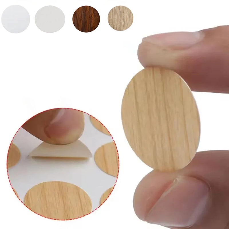 54Pcs Wooden Furniture Self Adhesive Screw Cap Cover Hole Stickers Wood Craft Desk Cabinet Drawer Art Sticker Ornament