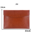 A4 A6 Leather File Folder Business Document Organiser Folder Bag Fashion Briefcase Data Contract Bill File Bag School Office Sup