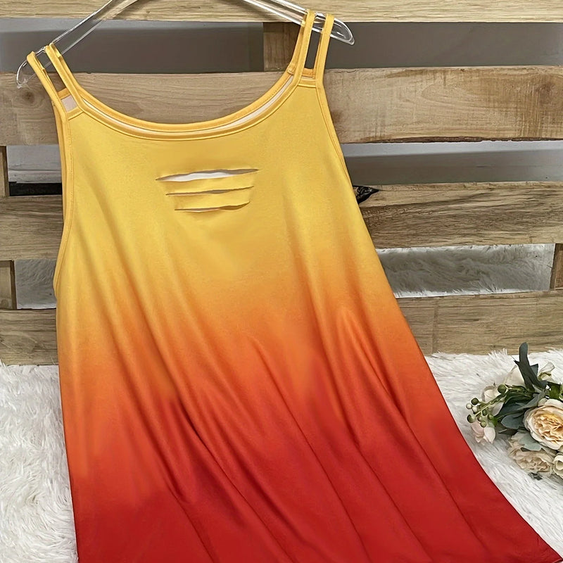 Women's Plus Size Sleeveless Gradient Tank - View 3 | SAMAG