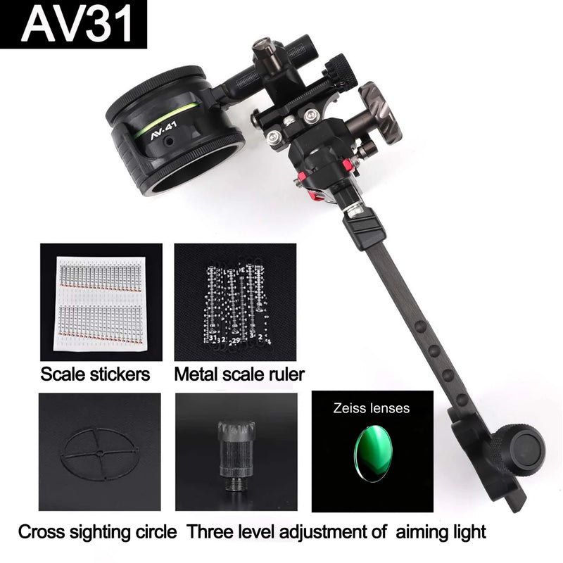 Single Pin Compound Bow Sight, Aluminum Alloy Long | SAMAG