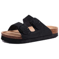 Shevalues Cork Sole Slippers For Women Men Classic Suede Summer Sandals With Arch Support Fashion Orthopedic Beach Cork Shoes