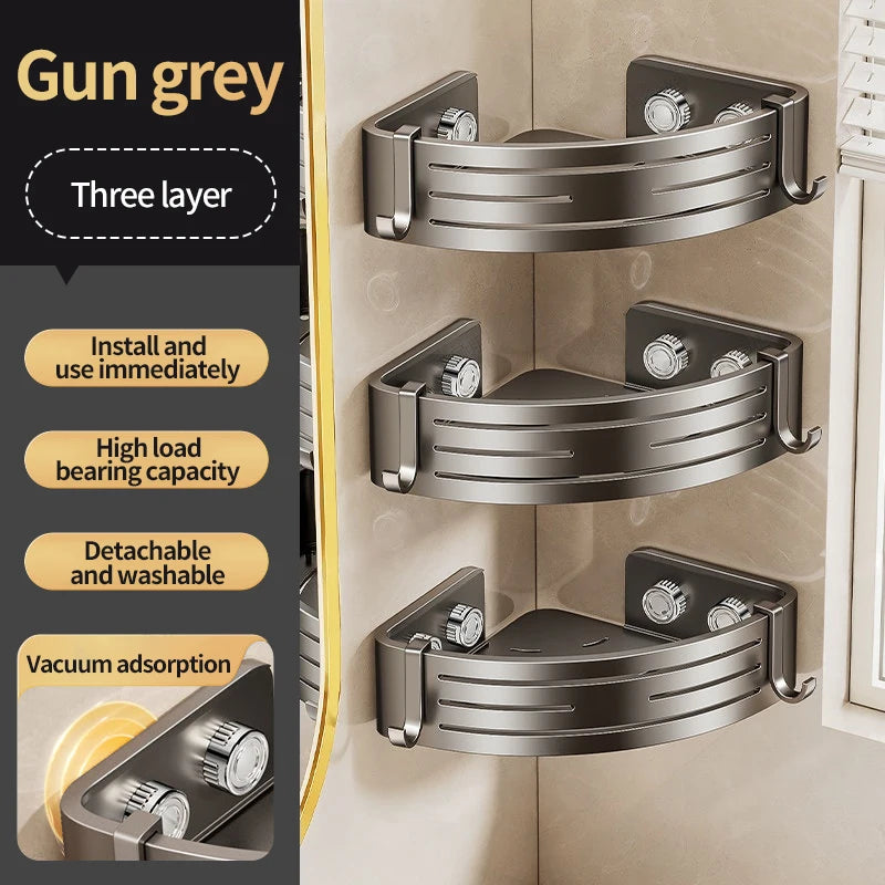 Tick on Suction Cup No - Drill Bathroom Corner Shelf for Shampoo Tissue Storage - View 11 | SAMAG