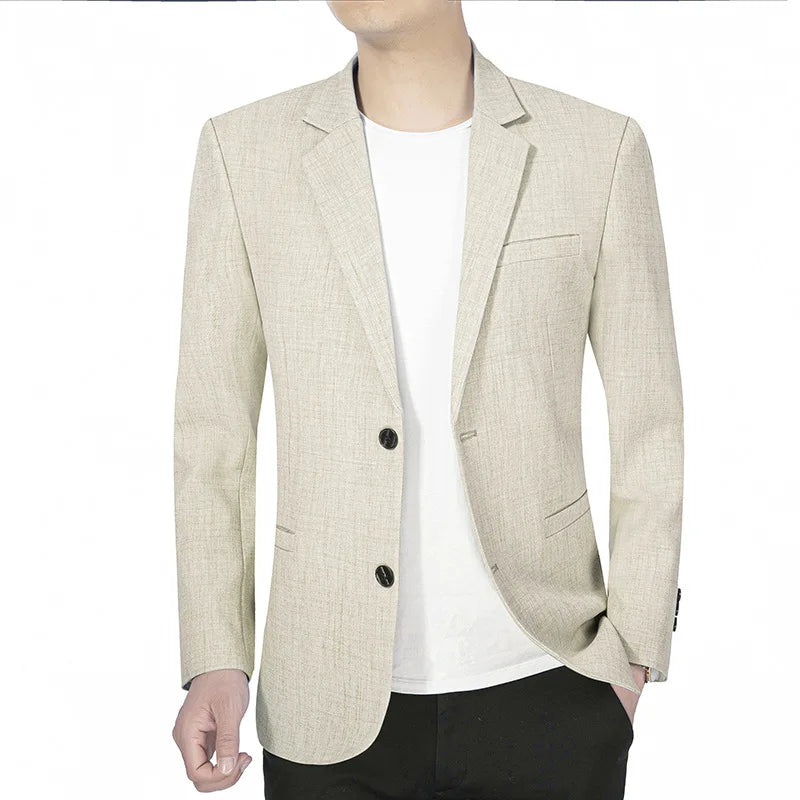 2026 Spring/Summer New Collection Mid-Term Young Men Business Casual Slim-Fitting Dad's Single Suit Jacket Overcoat