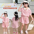 Summer New Girls Clothing Set Patchwork Lapel Polo | SAMAG