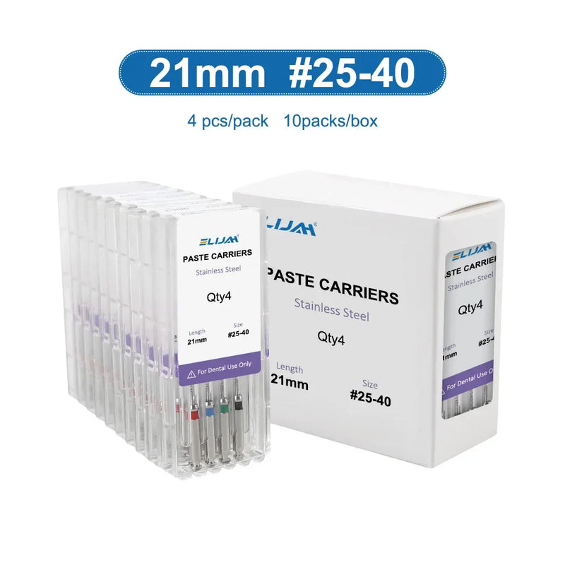 40Pcs Dental Rotary Paste Carriers Lentulo 25mm #25-40 Dental Stainless Steel Endodontics Root Canal Files Dentistry Instruments