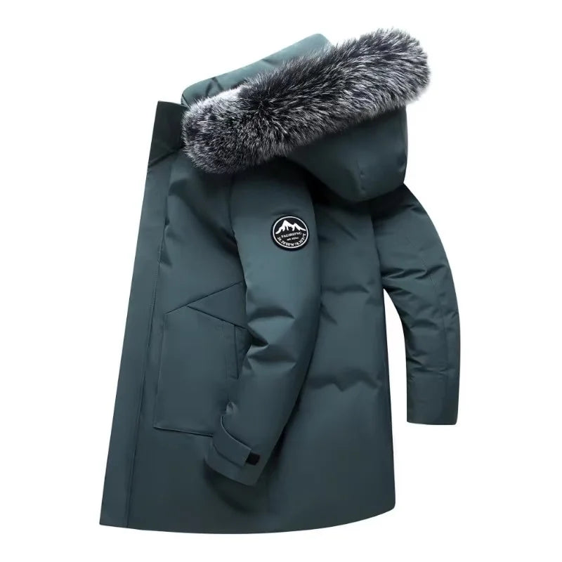 2027 XK Winter Jackets Hooded Casual Long Down Jackets Thicker Warm Parkas New Male Outwear Winter Coats Slim Jackets Size 4XL