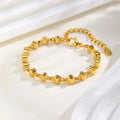 Minimalist Geometric Stainless Steel Bracelets 18K Gold Plated Thick Chunky Chain Bracelet for Women Waterproof Luxury Jewelry