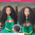 360 Full Lace Wig Invisible Drawstring Deep Wave Frontal Wig Curly Human Hair Wigs Brazilian 13X4 Hd Lace Wig 220 Density 36Inch