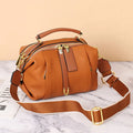 2025 High-end Genuine Leather Vintage Boston Pillow Bag Luxury Designer Tote Lady Stylish Cowhide Handbag Shoulder Crossbody Bag