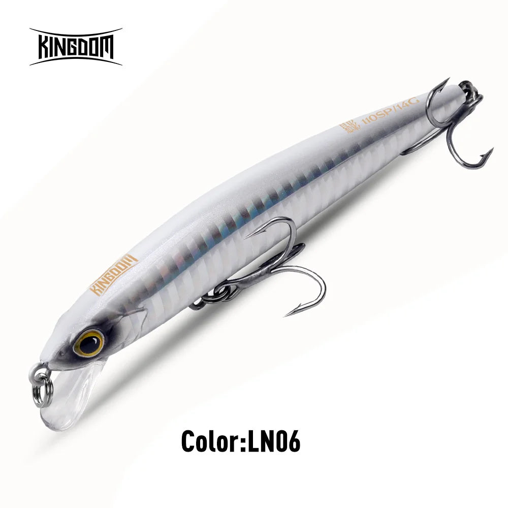Kingdom Suspending Minnow Fishing Lures 6.5g 9g 14g 14.2g Crank Baits Artificial Hard Wobblers For Sea Bass Pike Fishing