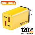 4 Ports 120W USB C Charger Fast Charging EU/US/UK Plug Wall Charger Adapter For iPhone Samsung Xiaomi Huawei Phone Power Charger