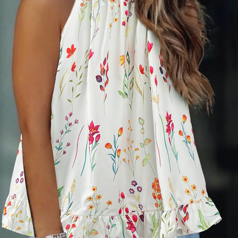 Plus size women's spring and summer fresh and fashionable halter neck off-shoulder solid color  elegant urban  vest  suspender 。