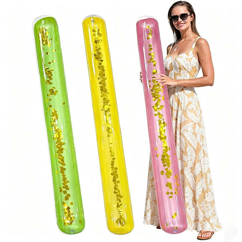 Transparent Glitter Inflatable Sequins Pool Float Sticks - View 5 | SAMAG