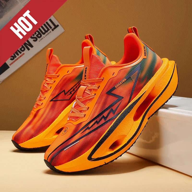 Cushion Running Shoes Carbon Plate Marathon Men Sports Breathable Lightweight Women's Comfy Athletic Antiskid Sneakers Casual
