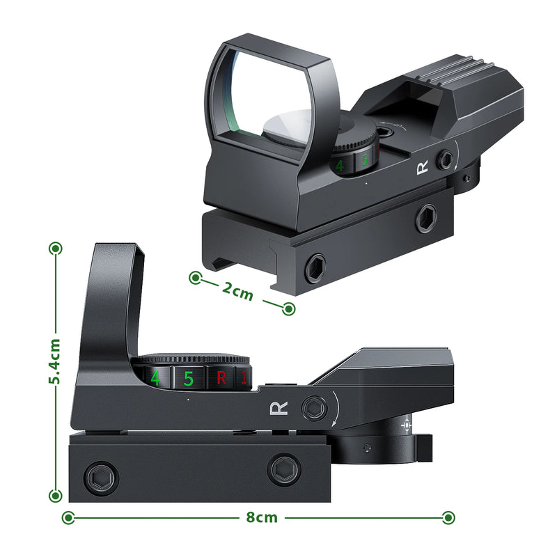 Bestsight Red Dot Sight Holographic Reflex Sight 4 Reticle Optics Red and Green Illuminated Collimator Sight Hunting Scopes