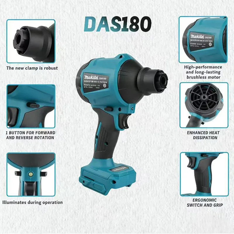 Makita DAS180Z 18V Li - ion LXT Cordless Air Blower Brushless Rechargeable Battery - Powered Dust for - View 4 | SAMAG