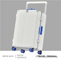 BunnyFly Suitcase Wide Handle Travel Suitcase Men 20 24  Carry-On Luggage Women PC Aluminum Frame Trolley Case