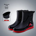 Men's Rain Shoes Fashion Waterproof Men's Rain Shoes Outdoor Non-slip Work Shoes for Men Cotton Warm Rain Boots Kitchen Footwear
