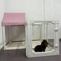 DIY Dog Playpen Puppy Cat Rabbit Ferret Transparent Pet Pen Easy Assemble Whelp Crate Kennel Cage Enclosure with Wheels