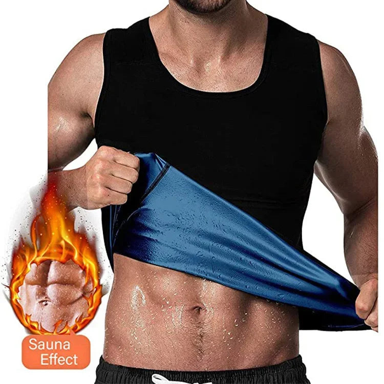Men Sweat Sauna Vest Waist Trainer Weight Loss Slimming Body Shaper Heat Trapping Tank Top Shapewear Corset Shirt Hot Fat Burner