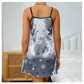 Women's Sleepwear Summer Floral Print Satin Nightgown | SAMAG