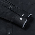 Men's Banded Collar Dress Shirts Long Sleeve Button Down Mandarin Versatile Solid with Pocket - View 6 | SAMAG