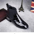 Lacquer Leather Short Boots Women 2024 New Four Seasons British Fashion Plush Comfort Boots Outdoor Walking Casual Shoes