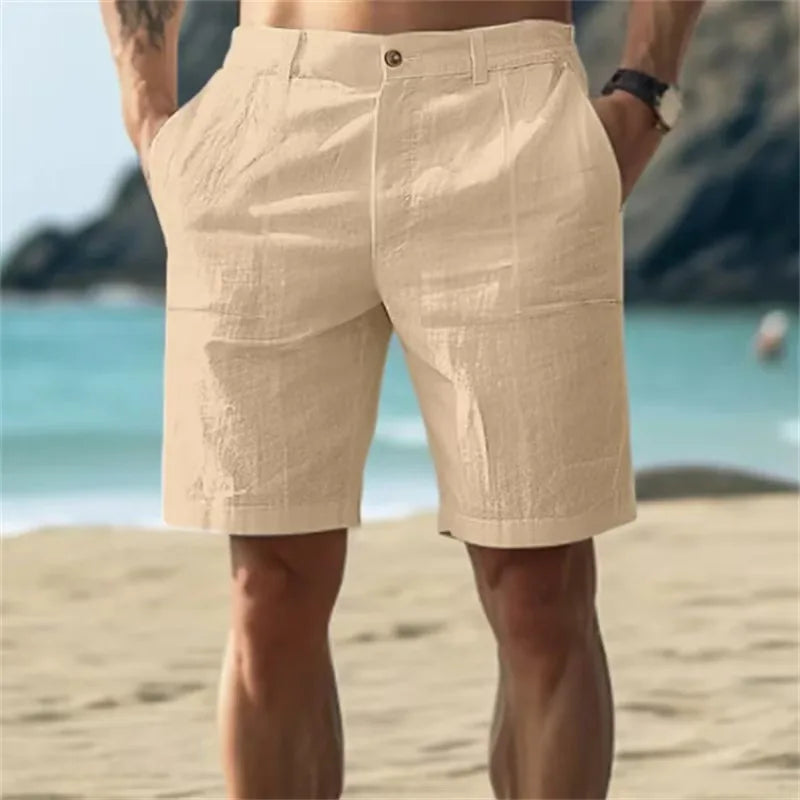 Men's Cotton Linen shorts Pants Male Summer Breathable | SAMAG