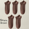 5 Pairs Spring Summer Thin Men's Bamboo Fiber Socks Short | SAMAG