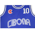 CIBONA Basketball Jersey #10 Petrovic High-Quality Blue Outdoor Sportswear with Embroidery Ventilation for Sports Fans