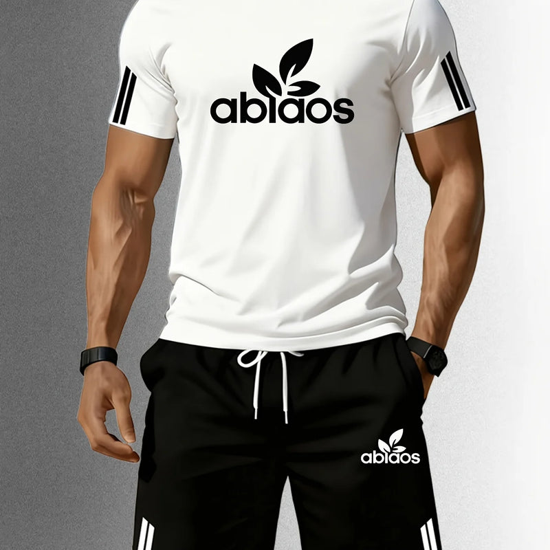 202 Men's Summer Sports Short Sleeve Set, Two - Piece Quick - Dry Breathable Mesh T - Shirt - View 2 | SAMAG