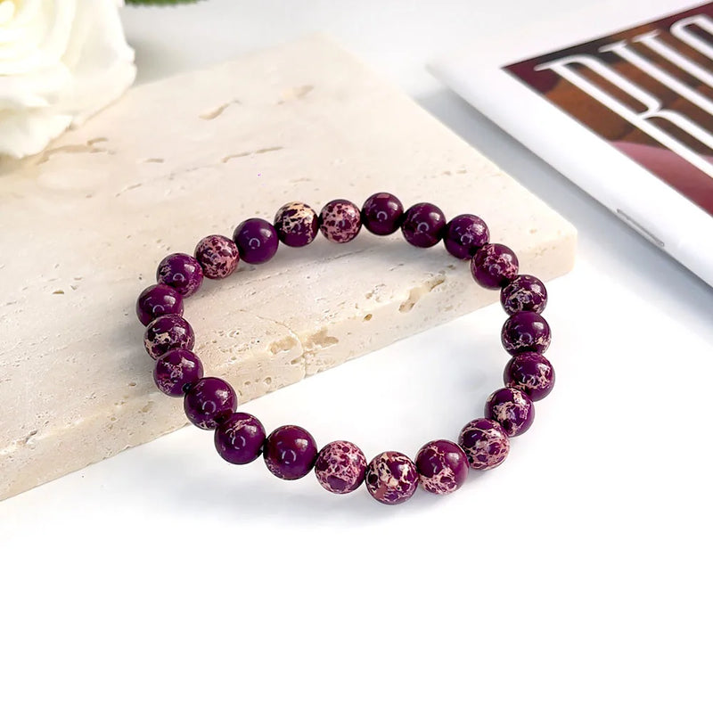 Natural Stone Beads Bracelet For Women Men Agate Crystal Quartzs Aquamarines Jades Jewelry Agates Elastic Bangle Bracelets 6 8mm