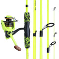 Sougayilang Portable 5 Section Red/yellow Fishing Rod Combo 170cm Fishing Rod and  1000 2000 3000 Spinning Reel Set
