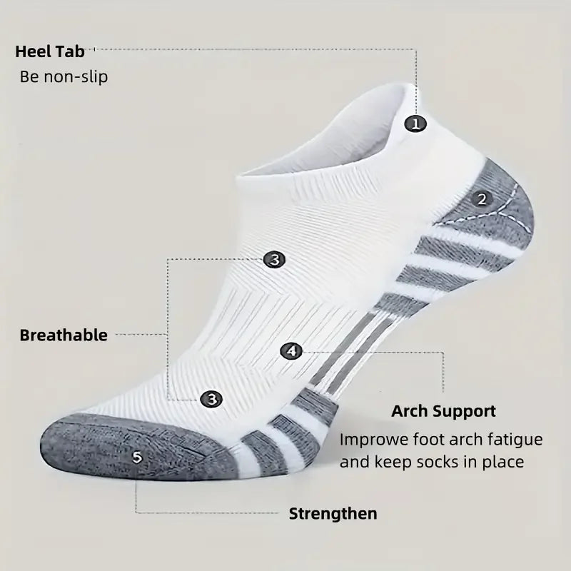 12Pairs Men Black White Grey Towel Bottom Sweat Absorbent | SAMAG