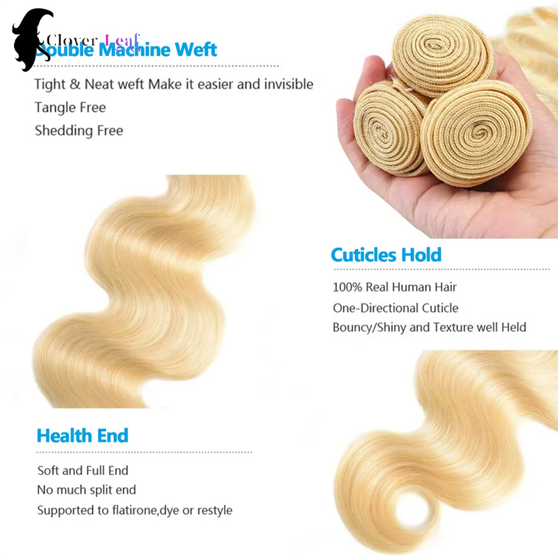 613 Human Hair Bundles 12A Body Wave Bundles Honey Blonde Bundles 100% Human Hair Extensions Remy Brazilian Raw Hair Bundles