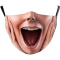 Smile Print Mask With Pocket Unisex Funny 3d Masks For Women Adult Face Scarf Adult Protec Mouthmask Outdoor Party Cosplay Mask