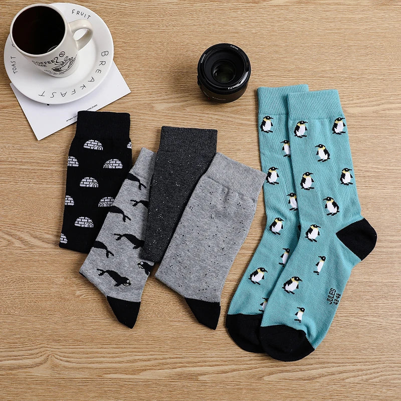 5 Pairs Men's Socks Cotton Business New Fashion Funny | SAMAG