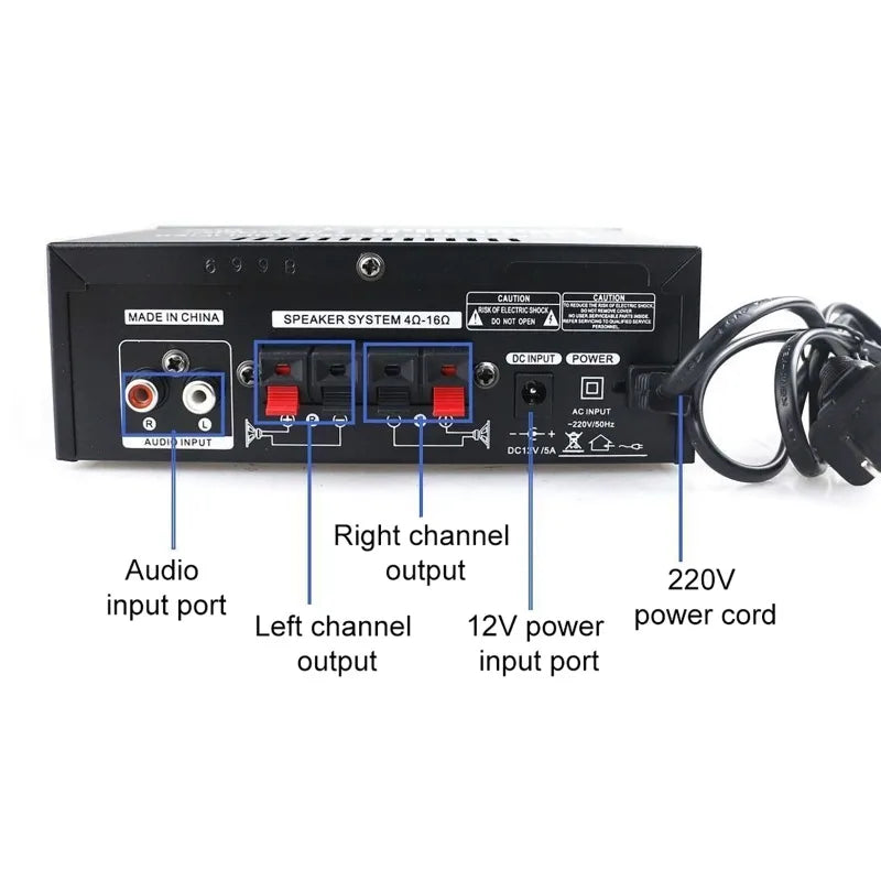 Home Theater Amplifiers Audio 220V Bass Audio Power Bluetooth Digital Amplifiers Hifi FM Auto Music Subwoofer Speakers