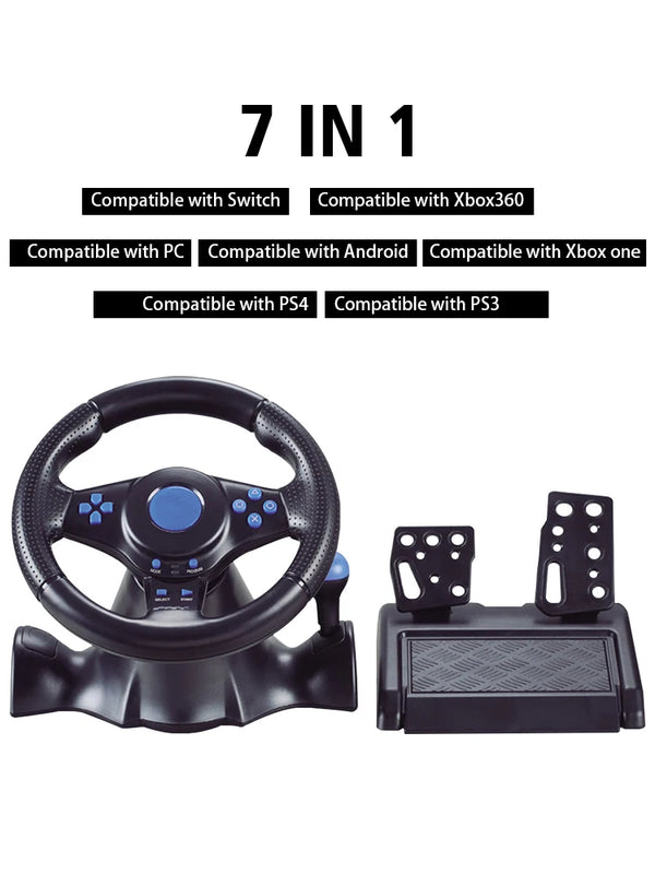DATA FROG Racing Steering Wheel with Vibration and Pedals for  Switch  PS2 PS3 PS4 Xbox One PC  Gaming Simracing Car Pedal